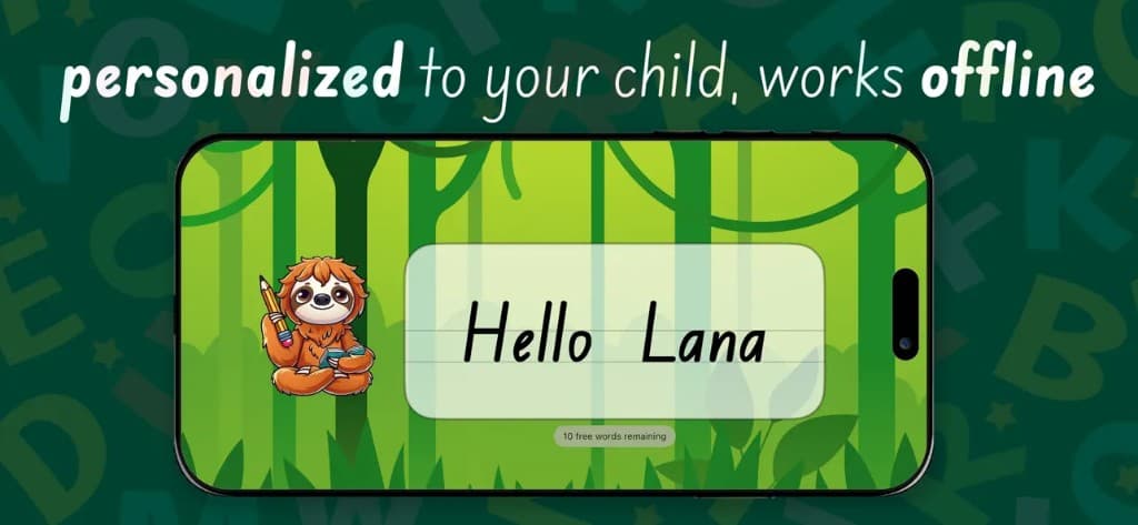 Personalised to your child, works offline